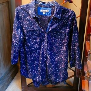 Button down,  3/4 length sleeve shirt